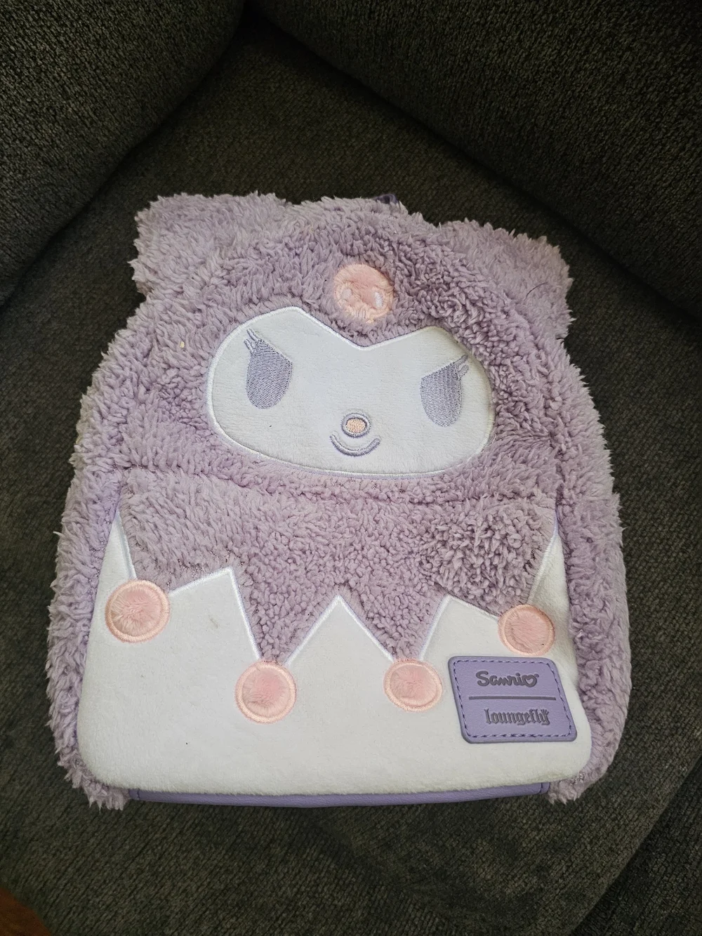 Sanrio Lavender Plush Kids Backpack with Pink Accents